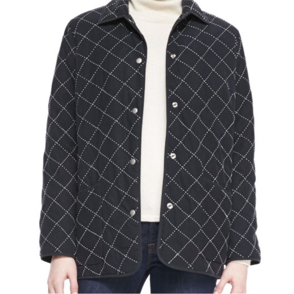 GO SILK Quilted Black Barn Chore Driving Jacket Size XL 100% Silk Comfort Snaps‎